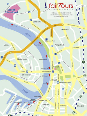 Cityplan von D&uuml;sseldorf